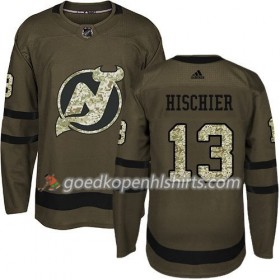 New Jersey Devils Nico Hischier 13 Adidas 2017-2018 Camo Groen Authentic Shirt - Mannen